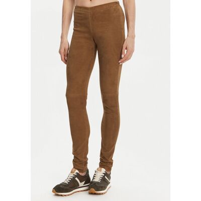 Serge Pariente Spodnie skórzane Strechy Vs Brązowy Slim Fit L Brązowy Damskie Serge Pariente Spodnie skórzane Strechy Vs Brązowy Slim Fit L Brązowy Damskie