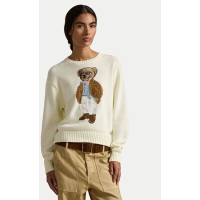 Polo Ralph Lauren Sweter 211A96248001 Écru Relaxed Fit XXL Kremowy Damskie Polo Ralph Lauren Sweter 211A96248001 Écru Relaxed Fit XXL Kremowy Damskie