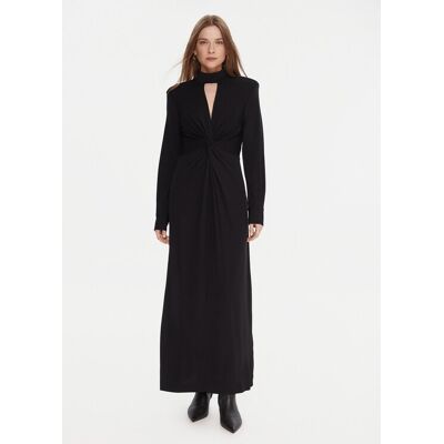 LOLA CASADEMUNT Sukienka wieczorowa LF2516015 Czarny Regular Fit M Czarny Damskie LOLA CASADEMUNT Sukienka wieczorowa LF2516015 Czarny Regular Fit M Czarny Damskie