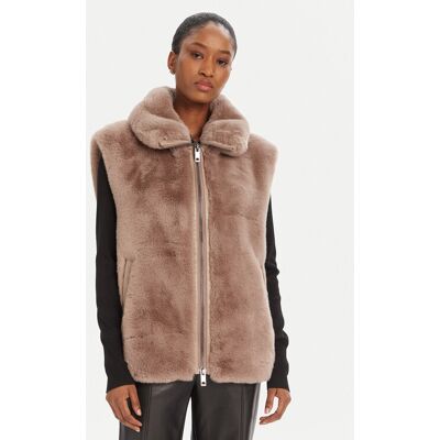 PINKO Bezrękawnik Deyn Gilet 105107 A2WN D01 Beżowy Regular Fit 42 Beżowy Damskie PINKO Bezrękawnik Deyn Gilet 105107 A2WN D01 Beżowy Regular Fit 42 Beżowy Damskie