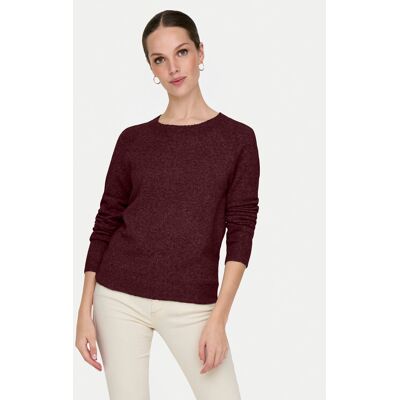 ONLY Sweter Rica 15204279 Bordowy Regular Fit XS Bordowy Damskie ONLY Sweter Rica 15204279 Bordowy Regular Fit XS Bordowy Damskie