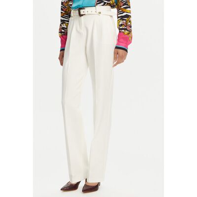 Versace Jeans Couture Spodnie materiałowe 78HAA111 Biały Straight Fit 38 Biały Damskie Versace Jeans Couture Spodnie materiałowe 78HAA111 Biały Straight Fit 38 Biały Damskie