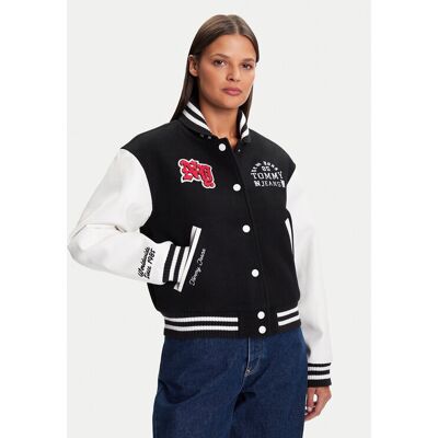 Tommy Jeans Kurtka bomber Varsity DW0DW21628 Czarny Regular Fit M Czarny Damskie Tommy Jeans Kurtka bomber Varsity DW0DW21628 Czarny Regular Fit M Czarny Damskie