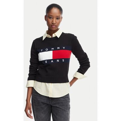 Tommy Jeans Sweter Flag DW0DW22930 Czarny Regular Fit S Czarny Damskie Tommy Jeans Sweter Flag DW0DW22930 Czarny Regular Fit S Czarny Damskie