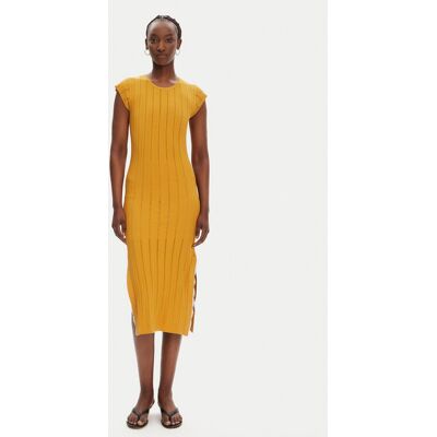 PINKO Sukienka dzianinowa 104745 A2FR Brązowy Regular Fit M Brązowy Damskie PINKO Sukienka dzianinowa 104745 A2FR Brązowy Regular Fit M Brązowy Damskie