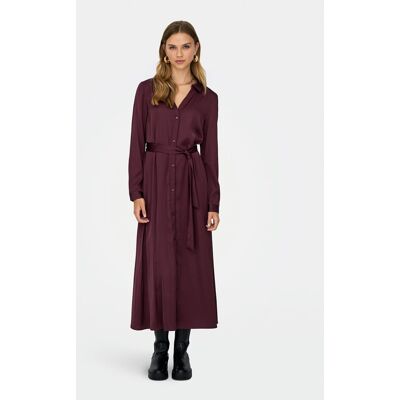 ONLY Sukienka koszulowa Mika 15361725 Bordowy Regular Fit S Bordowy Damskie ONLY Sukienka koszulowa Mika 15361725 Bordowy Regular Fit S Bordowy Damskie