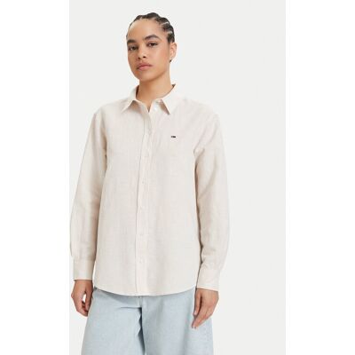 Tommy Jeans Koszula DW0DW22209 Beżowy jasny Relaxed Fit L Beżowy jasny Damskie Tommy Jeans Koszula DW0DW22209 Beżowy jasny Relaxed Fit L Beżowy jasny Damskie