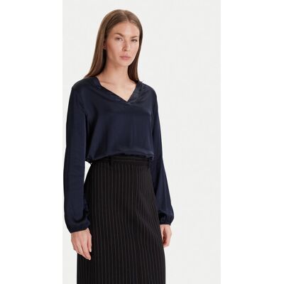Maryley Bluzka 25IB824/18BL Granatowy Regular Fit XS Granatowy Damskie Maryley Bluzka 25IB824/18BL Granatowy Regular Fit XS Granatowy Damskie
