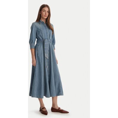 Marella Sukienka jeansowa Giambo 2613221024 Niebieski Regular Fit 42 Niebieski Damskie Marella Sukienka jeansowa Giambo 2613221024 Niebieski Regular Fit 42 Niebieski Damskie
