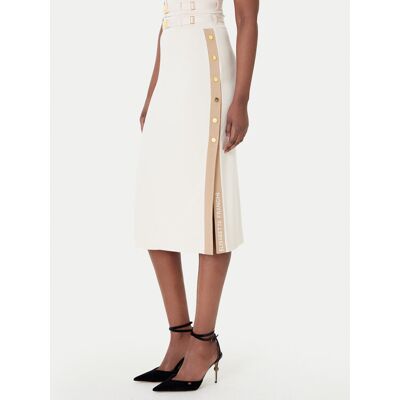 Elisabetta Franchi Spódnica midi GK-27S-61E2-V340 Beżowy Regular Fit 42 Beżowy Damskie Elisabetta Franchi Spódnica midi GK-27S-61E2-V340 Beżowy Regular Fit 42 Beżowy Damskie