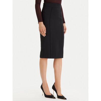 Elisabetta Franchi Spódnica ołówkowa GO-159-61E2-110 Czarny Slim Fit 48 Czarny Damskie Elisabetta Franchi Spódnica ołówkowa GO-159-61E2-110 Czarny Slim Fit 48 Czarny Damskie