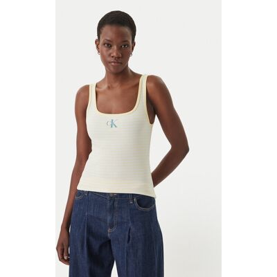 Calvin Klein Jeans Top LV047F832G Żółty Slim Fit S Żółty Damskie Calvin Klein Jeans Top LV047F832G Żółty Slim Fit S Żółty Damskie