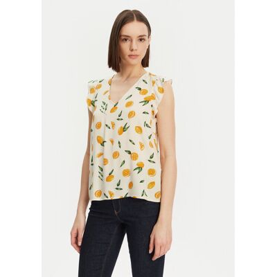 Pieces Bluzka Nya 17147804 Écru Regular Fit S Kremowy Damskie Pieces Bluzka Nya 17147804 Écru Regular Fit S Kremowy Damskie