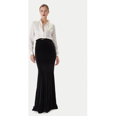 Elisabetta Franchi Sukienka wieczorowa AB-R46-57E2-V100 Biały Regular Fit 40 Biały Damskie Elisabetta Franchi Sukienka wieczorowa AB-R46-57E2-V100 Biały Regular Fit 40 Biały Damskie