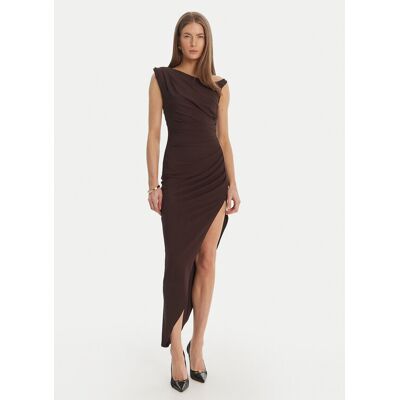 Elisabetta Franchi Sukienka koktajlowa AB-906-61E2-450 Brązowy Regular Fit 38 Brązowy Damskie Elisabetta Franchi Sukienka koktajlowa AB-906-61E2-450 Brązowy Regular Fit 38 Brązowy Damskie