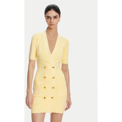 Elisabetta Franchi Sukienka dzianinowa AM-66S-51E2 Żółty Regular Fit 44 Żółty Damskie Elisabetta Franchi Sukienka dzianinowa AM-66S-51E2 Żółty Regular Fit 44 Żółty Damskie