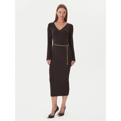 MICHAEL Michael Kors Sukienka dzianinowa MF5835G4VR Brązowy Slim Fit L Brązowy Damskie MICHAEL Michael Kors Sukienka dzianinowa MF5835G4VR Brązowy Slim Fit L Brązowy Damskie
