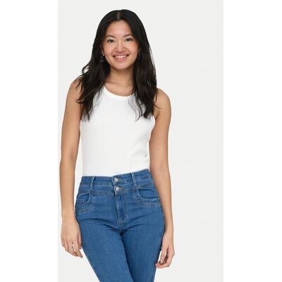ONLY Top Val 2-Way 15371705 Biały Slim Fit S Biały Damskie ONLY Top Val 2-Way 15371705 Biały Slim Fit S Biały Damskie