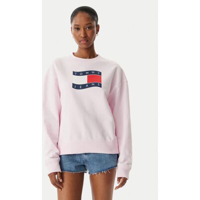 Tommy Jeans Bluza Wavy Flag DW0DW22742 Różowy jasny Boxy Fit XS Różowy jasny Damskie Tommy Jeans Bluza Wavy Flag DW0DW22742 Różowy jasny Boxy Fit XS Różowy jasny Damskie