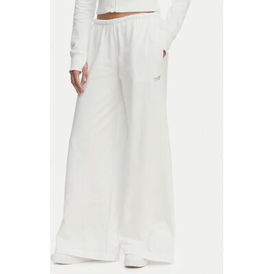 Tommy Jeans Spodnie dresowe Metallic Logo DW0DW22735 Biały Wide Leg XS Biały Damskie Tommy Jeans Spodnie dresowe Metallic Logo DW0DW22735 Biały Wide Leg XS Biały Damskie