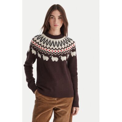 Hunter Sweter Ashie HARW0074251 Brązowy Regular Fit XL Brązowy Damskie Hunter Sweter Ashie HARW0074251 Brązowy Regular Fit XL Brązowy Damskie