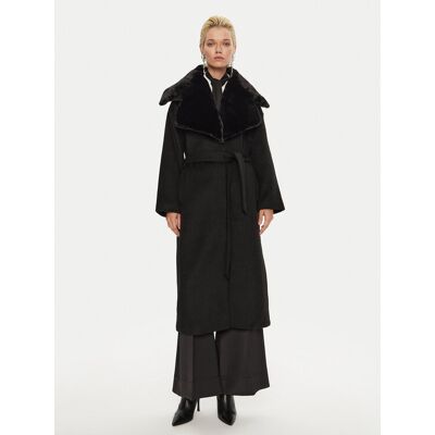 Bruuns Bazaar Płaszcz wełniany Furra BBW4109 Czarny Loose Fit 42 Czarny Damskie Bruuns Bazaar Płaszcz wełniany Furra BBW4109 Czarny Loose Fit 42 Czarny Damskie
