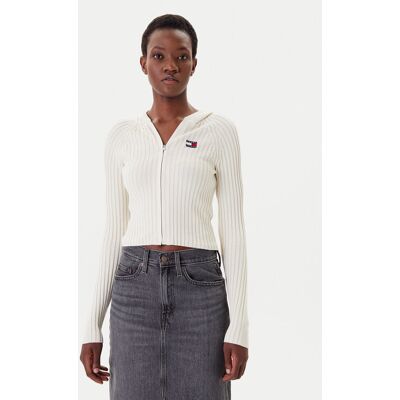 Tommy Jeans Kardigan DW0DW20974 Écru Slim Fit M Kremowy Damskie Tommy Jeans Kardigan DW0DW20974 Écru Slim Fit M Kremowy Damskie