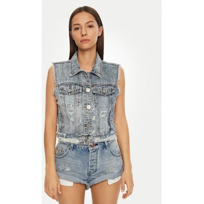One Teaspoon Kamizelka 26832 Niebieski Regular Fit XS Niebieski Damskie One Teaspoon Kamizelka 26832 Niebieski Regular Fit XS Niebieski Damskie