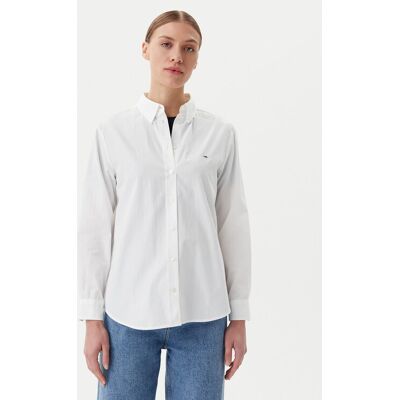 Tommy Jeans Koszula DW0DW20290 Biały Regular Fit S Biały Damskie Tommy Jeans Koszula DW0DW20290 Biały Regular Fit S Biały Damskie
