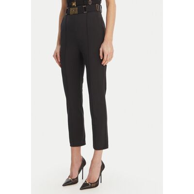 Elisabetta Franchi Spodnie materiałowe PA-132-61E2-V350 Czarny Regular Fit 40 Czarny Damskie Elisabetta Franchi Spodnie materiałowe PA-132-61E2-V350 Czarny Regular Fit 40 Czarny Damskie