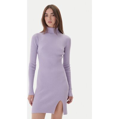 Kontatto Sukienka dzianinowa 3M0827C Fioletowy Slim Fit NOSIZE Fioletowy Damskie Kontatto Sukienka dzianinowa 3M0827C Fioletowy Slim Fit NOSIZE Fioletowy Damskie