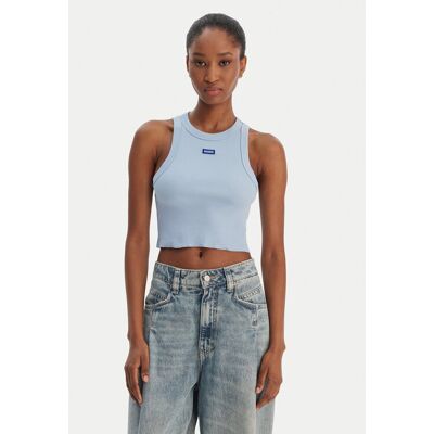 HUGO Top Baby 50511450 Błękitny Slim Fit XL Niebieski jasny Damskie HUGO Top Baby 50511450 Błękitny Slim Fit XL Niebieski jasny Damskie