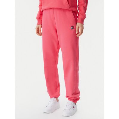 Tommy Jeans Spodnie dresowe Badge DW0DW20679 Różowy Regular Fit XS Różowy Damskie Tommy Jeans Spodnie dresowe Badge DW0DW20679 Różowy Regular Fit XS Różowy Damskie