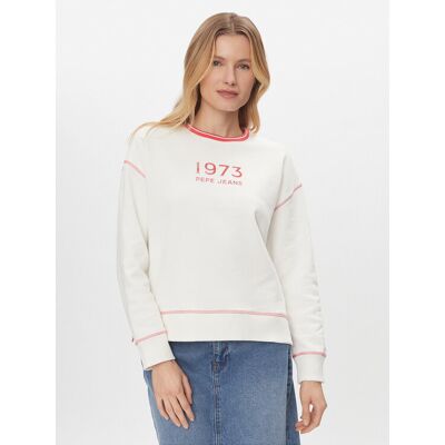 Pepe Jeans Bluza Hache PL581398 Biały Boxy Fit S Biały Damskie Pepe Jeans Bluza Hache PL581398 Biały Boxy Fit S Biały Damskie