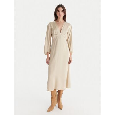 ViCOLO Sukienka koktajlowa TF0250 Beżowy Regular Fit XL Beżowy Damskie ViCOLO Sukienka koktajlowa TF0250 Beżowy Regular Fit XL Beżowy Damskie