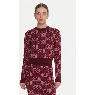 PINKO Sweter Gypsies 106041 A2YD Bordowy Regular Fit S Bordowy Damskie PINKO Sweter Gypsies 106041 A2YD Bordowy Regular Fit S Bordowy Damskie