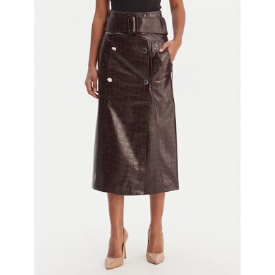 Morgan Spódnica z imitacji skóry 261-JADYNA Brązowy Slim Fit 40 Brązowy Damskie Morgan Spódnica z imitacji skóry 261-JADYNA Brązowy Slim Fit 40 Brązowy Damskie