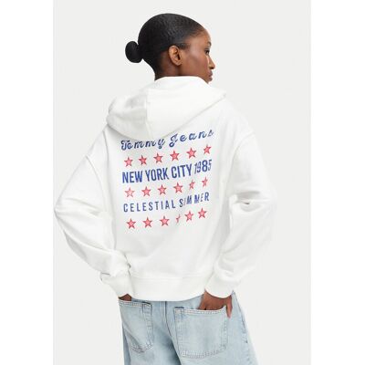 Tommy Jeans Bluza Star Novelty DW0DW23484 Biały Boxy Fit XL Biały Damskie Tommy Jeans Bluza Star Novelty DW0DW23484 Biały Boxy Fit XL Biały Damskie