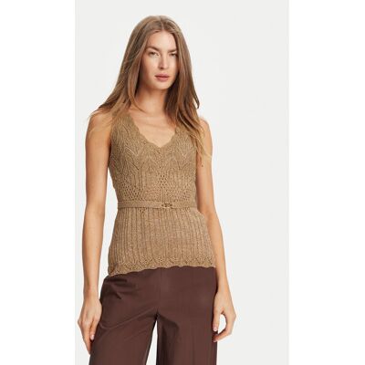 TWINSET Top 251TT3195 Beżowy Slim Fit S Beżowy Damskie TWINSET Top 251TT3195 Beżowy Slim Fit S Beżowy Damskie