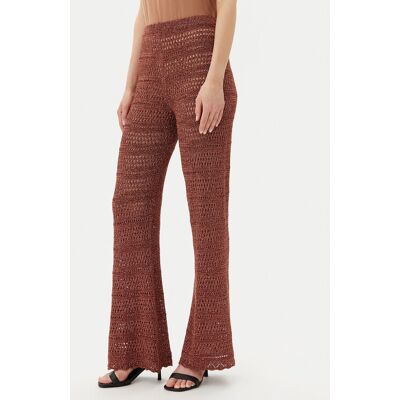 TWINSET Spodnie dzianinowe 251TT3196 Brązowy Wide Leg S Brązowy Damskie TWINSET Spodnie dzianinowe 251TT3196 Brązowy Wide Leg S Brązowy Damskie