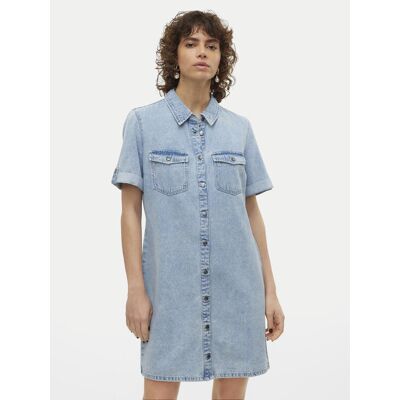 Vero Moda Sukienka jeansowa Jennie 10309665 Niebieski jasny Regular Fit L Niebieski jasny Damskie Vero Moda Sukienka jeansowa Jennie 10309665 Niebieski jasny Regular Fit L Niebieski jasny Damskie