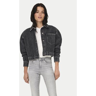 ONLY Kurtka jeansowa Emaline 15330000 Szary Loose Fit L Szary Damskie ONLY Kurtka jeansowa Emaline 15330000 Szary Loose Fit L Szary Damskie