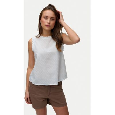 Vero Moda Top Trine 10342734 Biały Regular Fit M Biały Damskie Vero Moda Top Trine 10342734 Biały Regular Fit M Biały Damskie