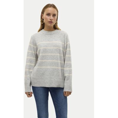 Vero Moda Sweter Flawless 10320487 Szary Loose Fit M Szary Damskie Vero Moda Sweter Flawless 10320487 Szary Loose Fit M Szary Damskie