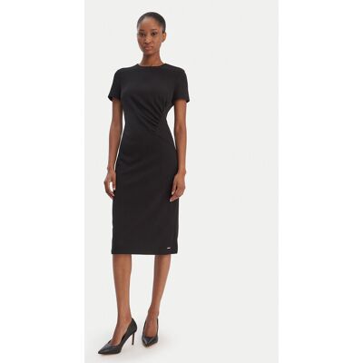 Calvin Klein Sukienka koktajlowa LV044E048G Czarny Slim Fit 2 Czarny Damskie Calvin Klein Sukienka koktajlowa LV044E048G Czarny Slim Fit 2 Czarny Damskie