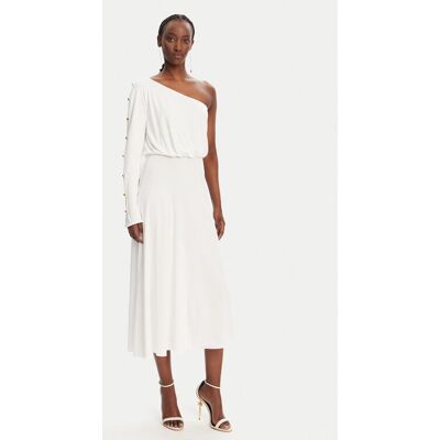 Elisabetta Franchi Sukienka koktajlowa AB80252E2 360 Biały Regular Fit 44 Biały Damskie Elisabetta Franchi Sukienka koktajlowa AB80252E2 360 Biały Regular Fit 44 Biały Damskie