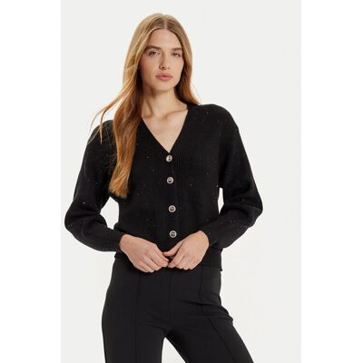 Rinascimento Kardigan CFM0011590003 Czarny Regular Fit M_L Czarny Damskie Rinascimento Kardigan CFM0011590003 Czarny Regular Fit M_L Czarny Damskie