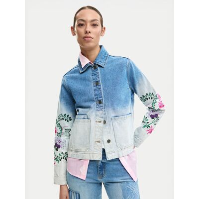 Desigual Kurtka jeansowa Dakota 26SWED16 Błękitny Regular Fit L Niebieski jasny Damskie Desigual Kurtka jeansowa Dakota 26SWED16 Błękitny Regular Fit L Niebieski jasny Damskie