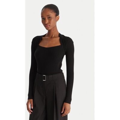 ACCESS FASHION Sweter 54-8048 Czarny Slim Fit M_L Czarny Damskie ACCESS FASHION Sweter 54-8048 Czarny Slim Fit M_L Czarny Damskie
