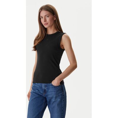 Calvin Klein Jeans Top LV047B265G Czarny Slim Fit XS Czarny Damskie Calvin Klein Jeans Top LV047B265G Czarny Slim Fit XS Czarny Damskie